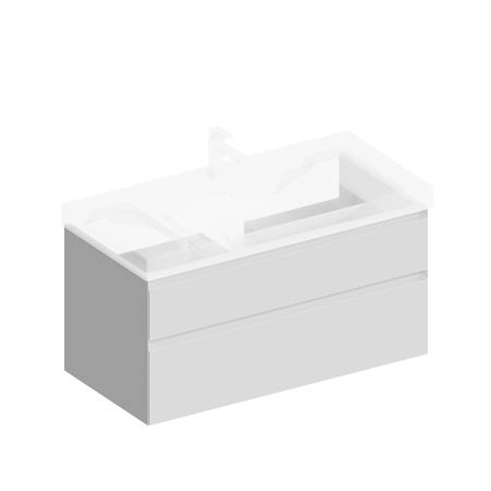 Тумба Kerama Marazzi CUBO КУБО CUB.100.2\WHT.M подвесная с ящиками 100, белая матовая