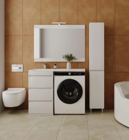 Тумба напольная Style Line Даллас 110 (3 ящ.) Люкс белая, PLUS