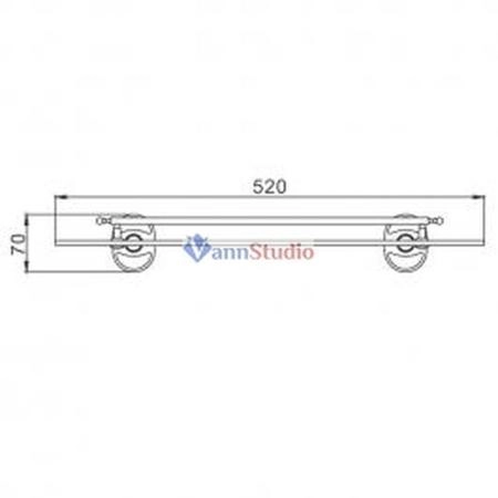 F1907 Полка стеклянная Frap для ванной 520