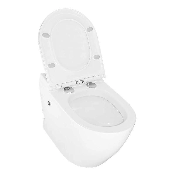 Унитаз импульсный Azario AZ-102 полукруглый 360х570х450 напольный, быстросъемное сиденье микролифт