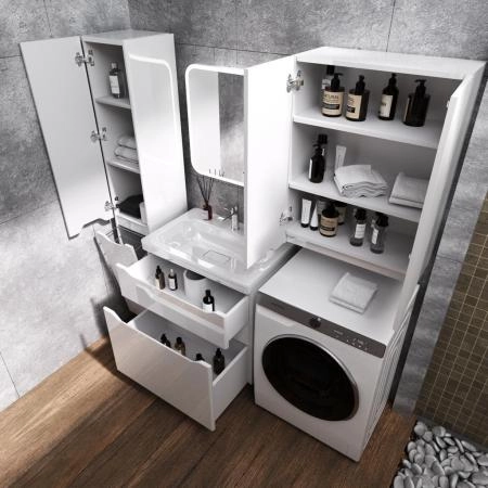 Тумба напольная Style Line Марелла 70 (2 ящ.) Люкс антискрейтч белый глянец, PLUS