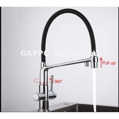 Смеситель Gappo G4398-7 для кухни хром черный