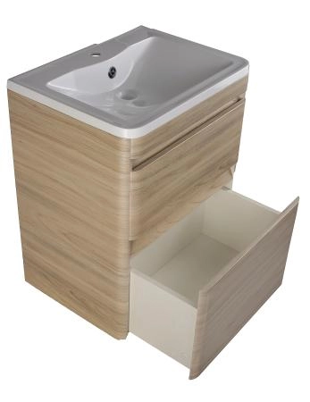 Тумба Style Line Elfante Атлантика 60 напольная, Люкс ясень перлламутр, PLUS