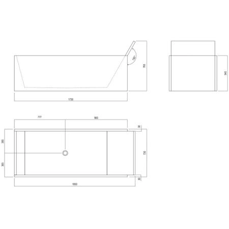 Agape Face a face Ванна 185х73х54/76.5см., отдельностоящая, с сифоном, цвет: Bianco Carrara