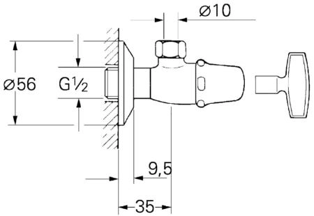 Grohe Atlanta 22917000 Угловой вентиль