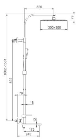 Душевая система Gappo G2483 для ванны, хром