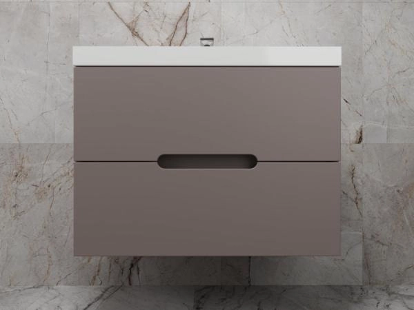 Тумба подвесная Style Line Матис 80, Classic 80, 2 ящика, тауп темный, ЭМАЛЬ