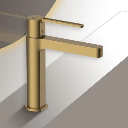 Смеситель Vincea Rondo VBF-1R1BG для раковины однорычажный, брашированное золото