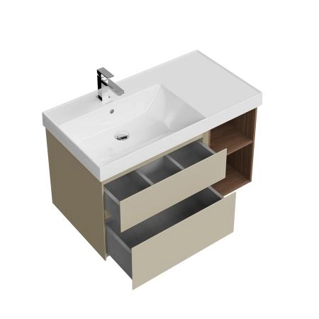 Тумба Kerama Marazzi CUBO КУБО CUB.90.2Lh\LIM.N левая подвесная с ящиками 90, лимо матовая-древесная