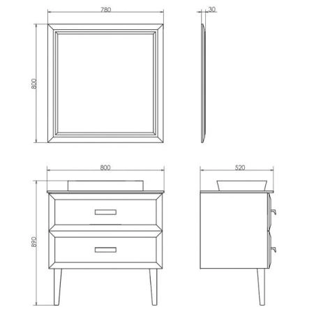 Зеркало Comforty Империя-80 белый глянец