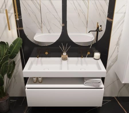 Столешница моноблок Boheme FLAT ST 120см (1204*452*100) двойной 888-120