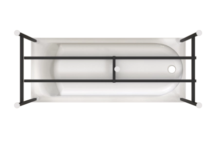 Акриловая ванна Николь 150х70, фронтальная панель, каркас (разборный)