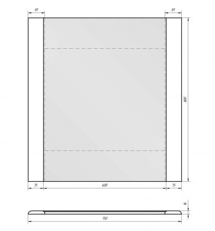 Зеркало Dreja Uni 75 99.9005 белое