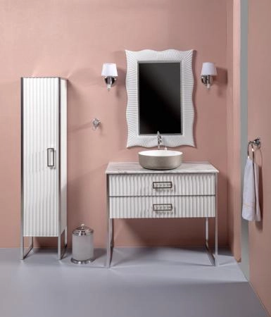 Раковина Boheme LV204 Corian серебро 41,5*14см 819-SL