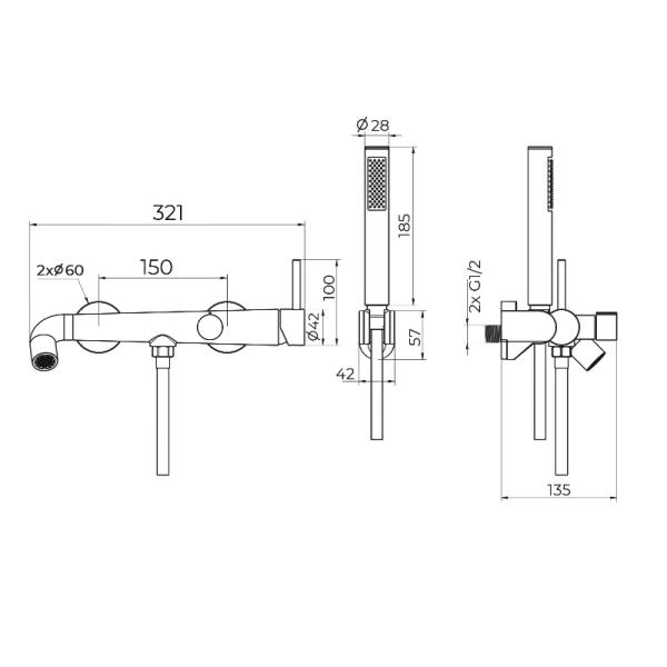 Смеситель KNOTLOR ELIXIR SS-32/RB, бронза