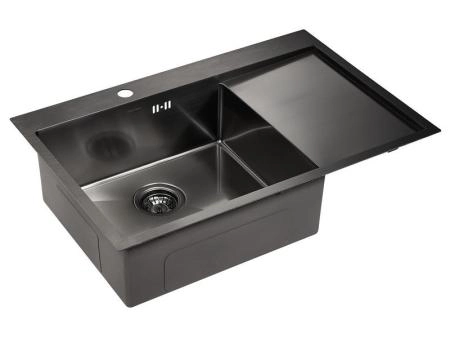 Кухонная мойка Paulmark ATLAN L PM217851-GML вороненая сталь левая 780х10мм нерж. Сталь