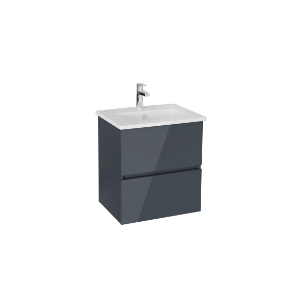 Тумба с раковиной  VitrA Mia Plus Square  69729 60 см антрацит глянец МДФ