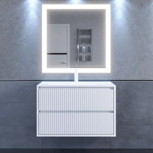 Тумба под раковину для ванной Uperwood Next Premium подвесная, 100 см, белая, 2 ящика