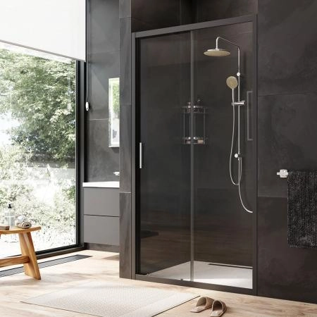 Дверь душевая в нишу AM.PM Gem W90G-110-1-195BT прозрачное, профиль черный