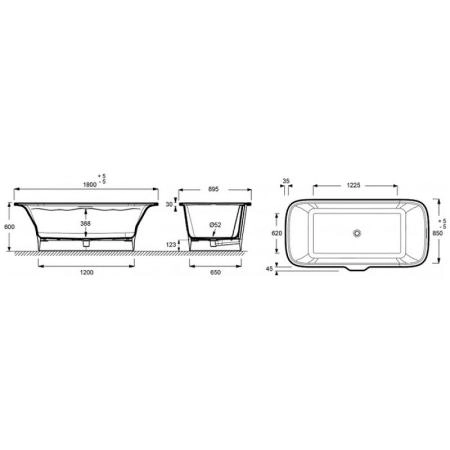 Ванна Jacob Delafon ELITE E6D034-00 180x85 см