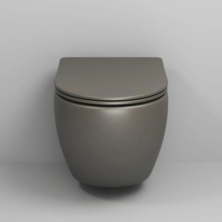 Унитаз Grossman GR-4455GSMS Color (485*365*360) ХАКИ МАТОВЫЙ подвесной Безободковый с тонкой крышкой