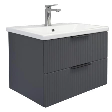 Тумба с раковиной Comforty Лима-70П2 00-00019212 подвесная антрацит с раковиной Комо 70