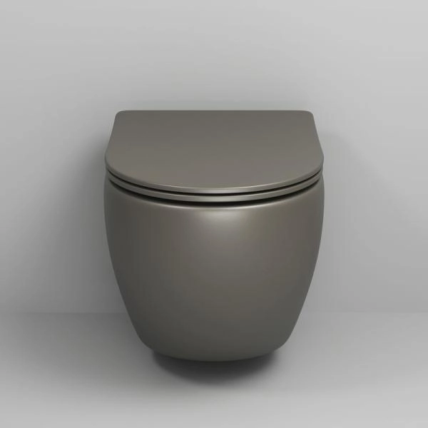 Унитаз Grossman GR-4455GSMS Color (485*365*360) ХАКИ МАТОВЫЙ подвесной Безободковый с тонкой крышкой
