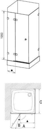 Душевой уголок Ravak BSDPS-100/100 L хром+Транспарент