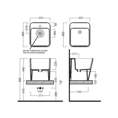 Раковина Hatria G FULL YXG8 48х40х44