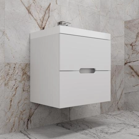 Тумба Style Line "Матис 60" ЛС-00002444 подвесная под ASTI 60 (2 ящика), Белый матовый, ЭМАЛЬ