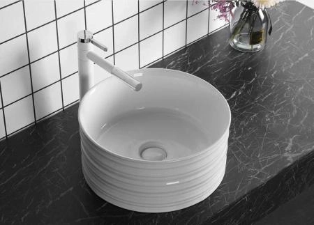 Раковина Cerutti SPA CR0051A накладная, белая, круглая, глубокая 405х405х180