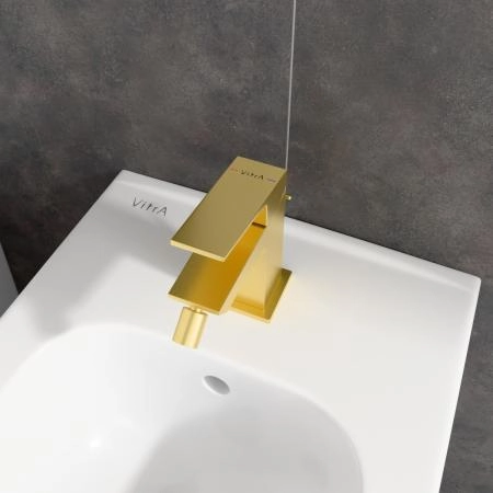 Смеситель VitrA Minimax Square  A4372625EXP однорычажный брашированное золото латунь