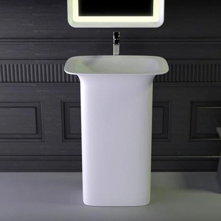 KNIEF Glam Раковина отдельностоящая  60х45х86 cm, выпуск в пол, цвет белый матовый (СПЕЦЦЕНА со склада!)