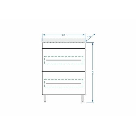 Тумба под умывальник Stella Polar Ванесса 60, 2 ящ., напольная Сомо 60