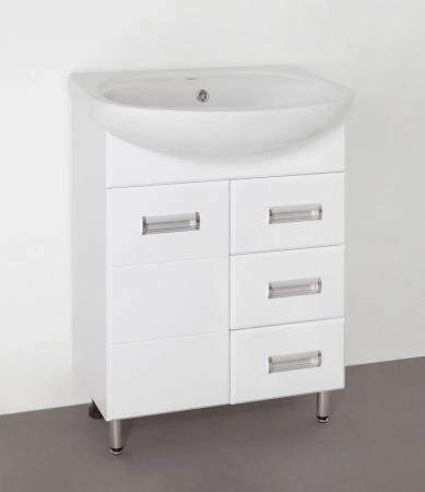 Тумба под раковину Style Line Elfante Ирис 65 (3 ящ.) напольная с ящиками, белая