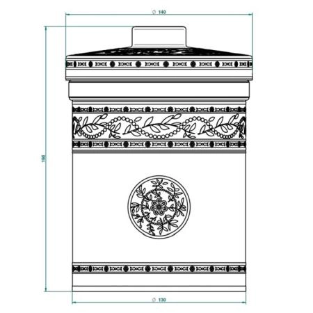 THG MARQUISE NOIR DECOR OR Банка керамическая с крышкой, настольная, декор черный/золото, цвет: белый