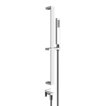 Gessi Rettangolo Душевая стойка с ручным душем и выводом воды из стены, цвет: хром