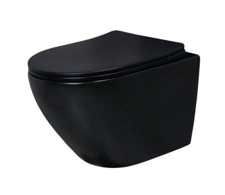 Унитаз Gid Bm2198 49 см подвесной безободковый микролифт черный матовый