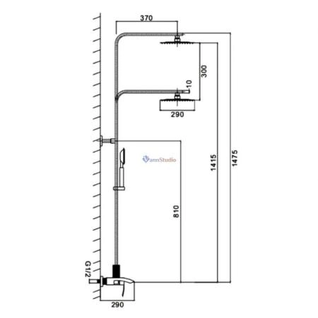 Душевая система Frap F24803 сатин для ванны