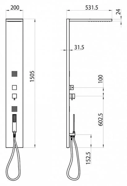 Душевая панель Bossini Manhattan Panel 4 Termostatico L00897 хром