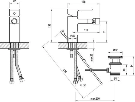 Смеситель Ravak Chrome для биде CR 055.00
