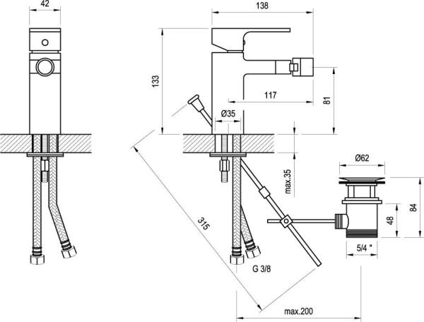 Смеситель Ravak Chrome для биде CR 055.00