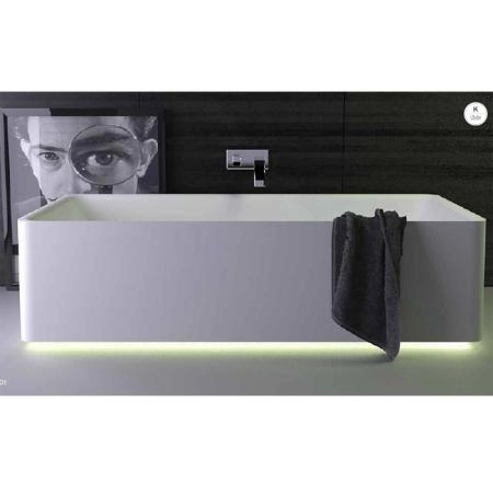 KNIEF Shine Ванна отдельностоящая 180х80х50см  со сливом,  с LED подсветкой , цвет белый матовый (СПЕЦЦЕНА из прихода на 1шт!)