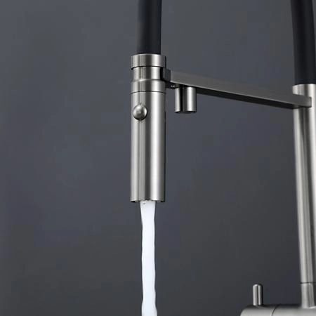 Смеситель GAPPO G4397-89 для кухни с гибким изливом и подключением фильтра, оружейная сталь