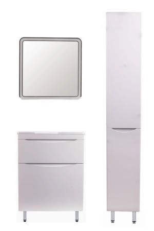 Тумба напольная Style Line Бергамо мини 60 (2 ящ.) Люкс антискрейтч белый, PLUS