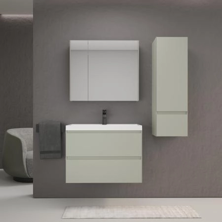 Тумба подвесная Style Line Манхэттен 80 ЭМАЛЬ под ASTI 80 2 ящика PLUS олива