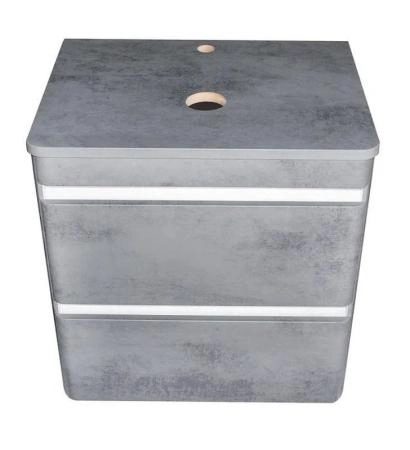 Тумба Style Line Elfante Атлантика 60 подвесная, Люкс бетон темный, (2 ящ.), со столешницей МДФ, PLUS