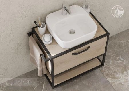 Тумба под раковину AQUATON Лофт Фабрик 65 дуб эндгрейн 1A242301LTDU0