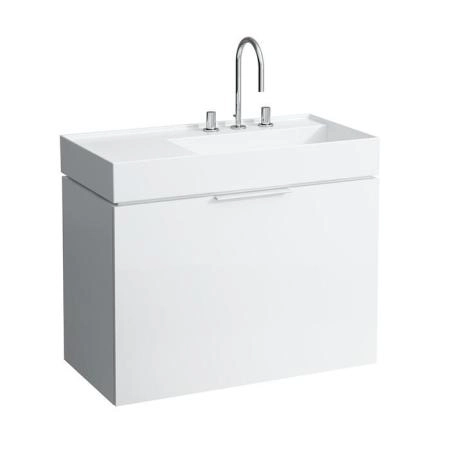 Laufen Kartell Тумба с раковиной, 89.5х45.5х61.5см, с 1 выдвиж. ящиком с полкой, с сифоном, покрытие LLC, цвет: белый глянцевый