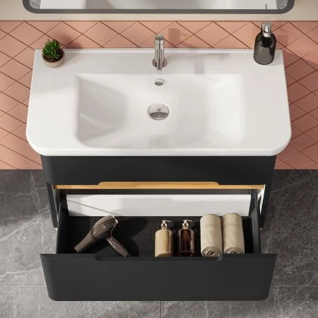 Тумба с раковиной  VitrA Sento  60838 100 см матовая антрацит МДФ